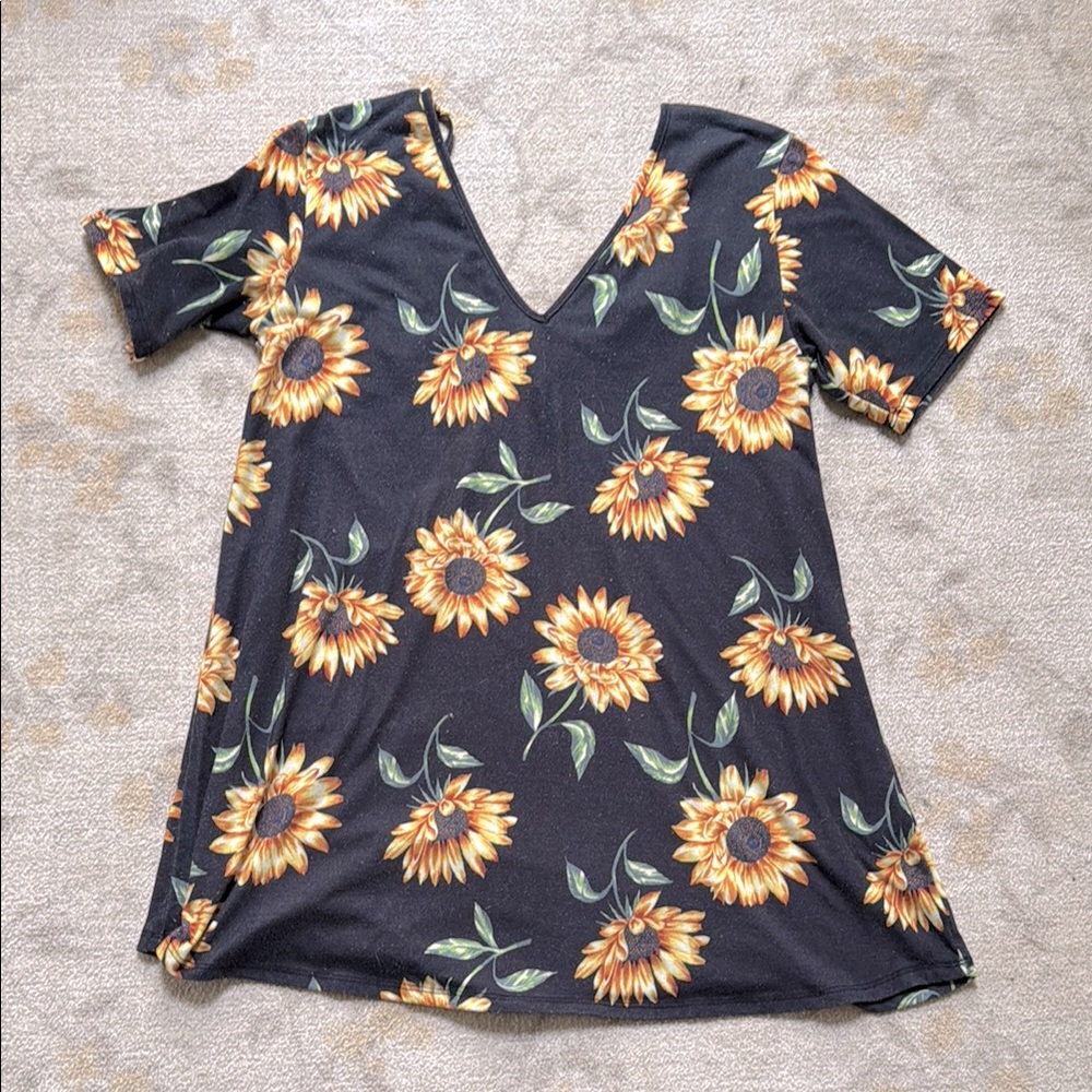 ASOS Sunflower Print V-Neck Dress